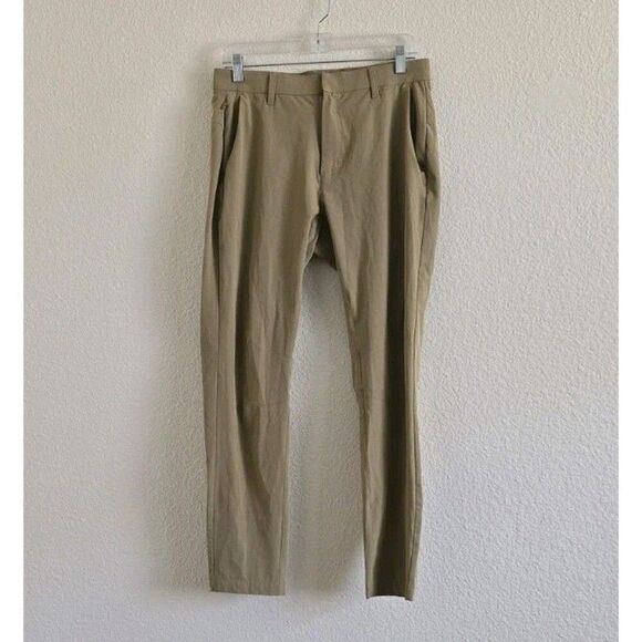 Fabletics The Only Pants Mens 32x32 Beige Slim Fit Straight Stretch Meas. 31X29 - Picture 11 of 11
